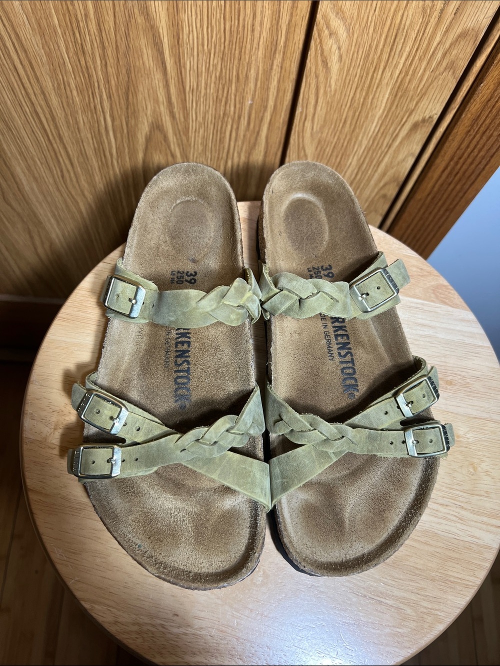 Birkenstock Braided Strappy Sandals in Olive Green - Picture 6 of 6